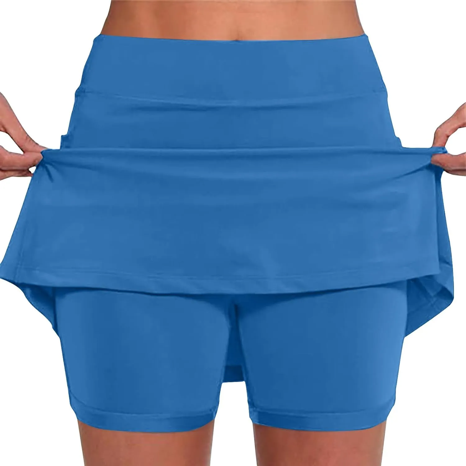 Women's Summer Skorts Shorts Shorts High Waist Plus Size Anti-Exposure Comfy Active Workout Running Short