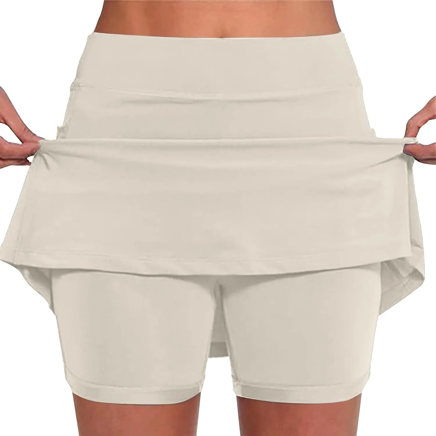 Women's Summer Skorts Shorts Shorts High Waist Plus Size Anti-Exposure Comfy Active Workout Running Short