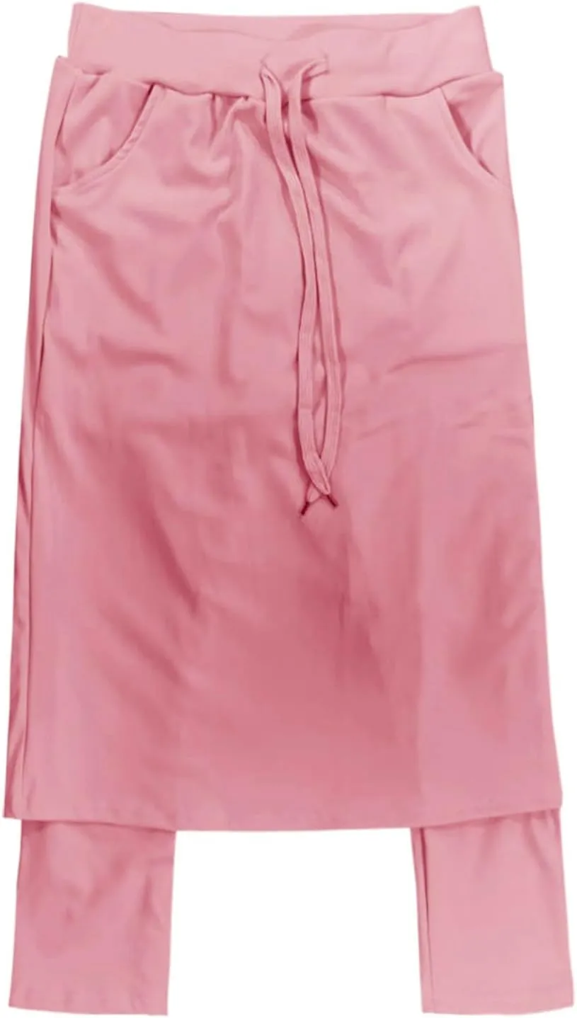 Womens Tennis Skirts with Leggings Knee Length High Waisted Yoga Capri Pants Golf Long Skorts with Pockets
