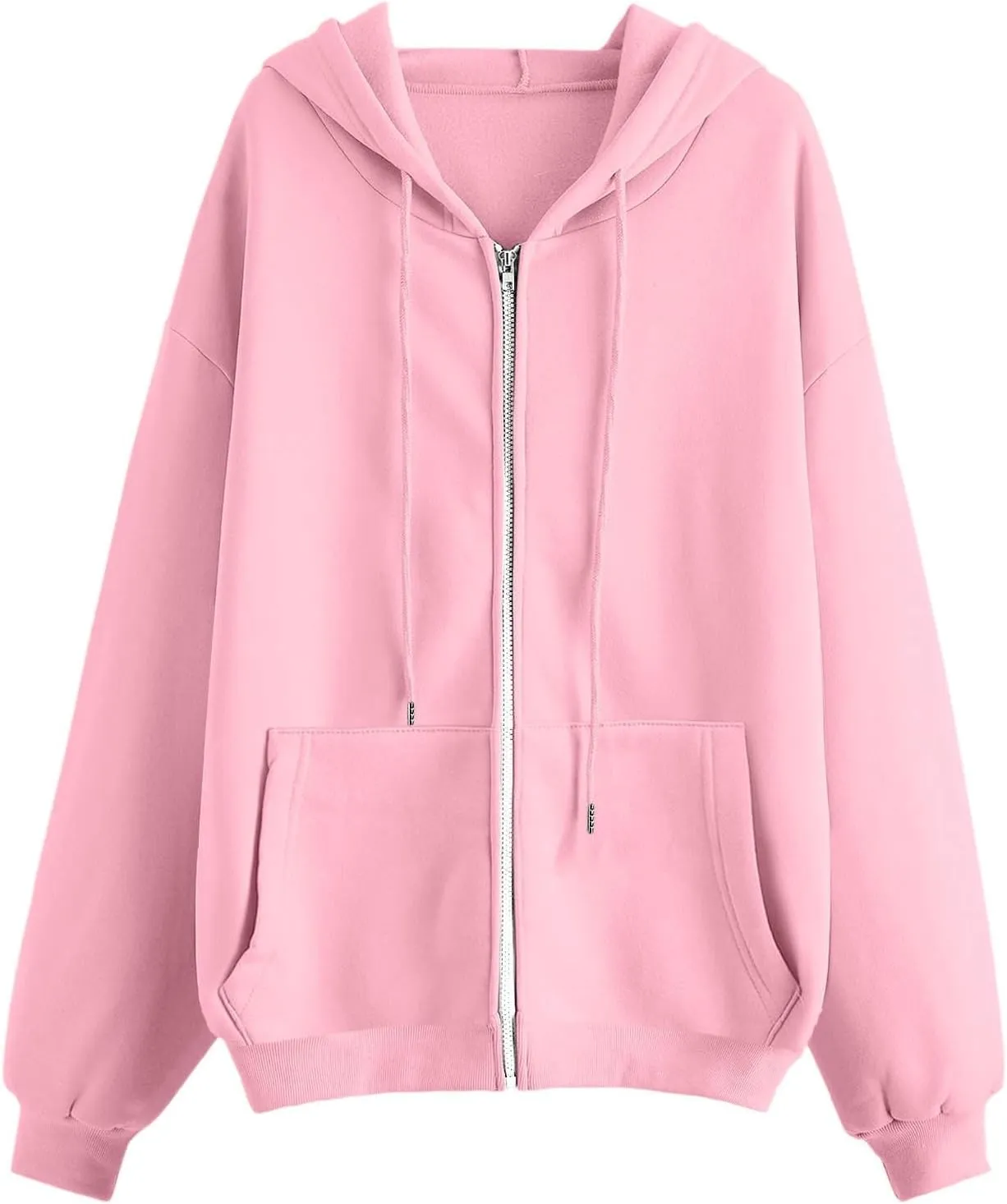 Womens Zip Up Y2k Hoodies Fall Fashion Oversized Long Sleeve Hooded Sweatshirt Casual Lightweight Jackets