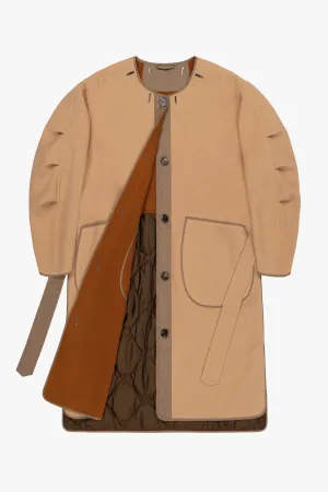 Wool Quilt Parka - Camel / Sienna