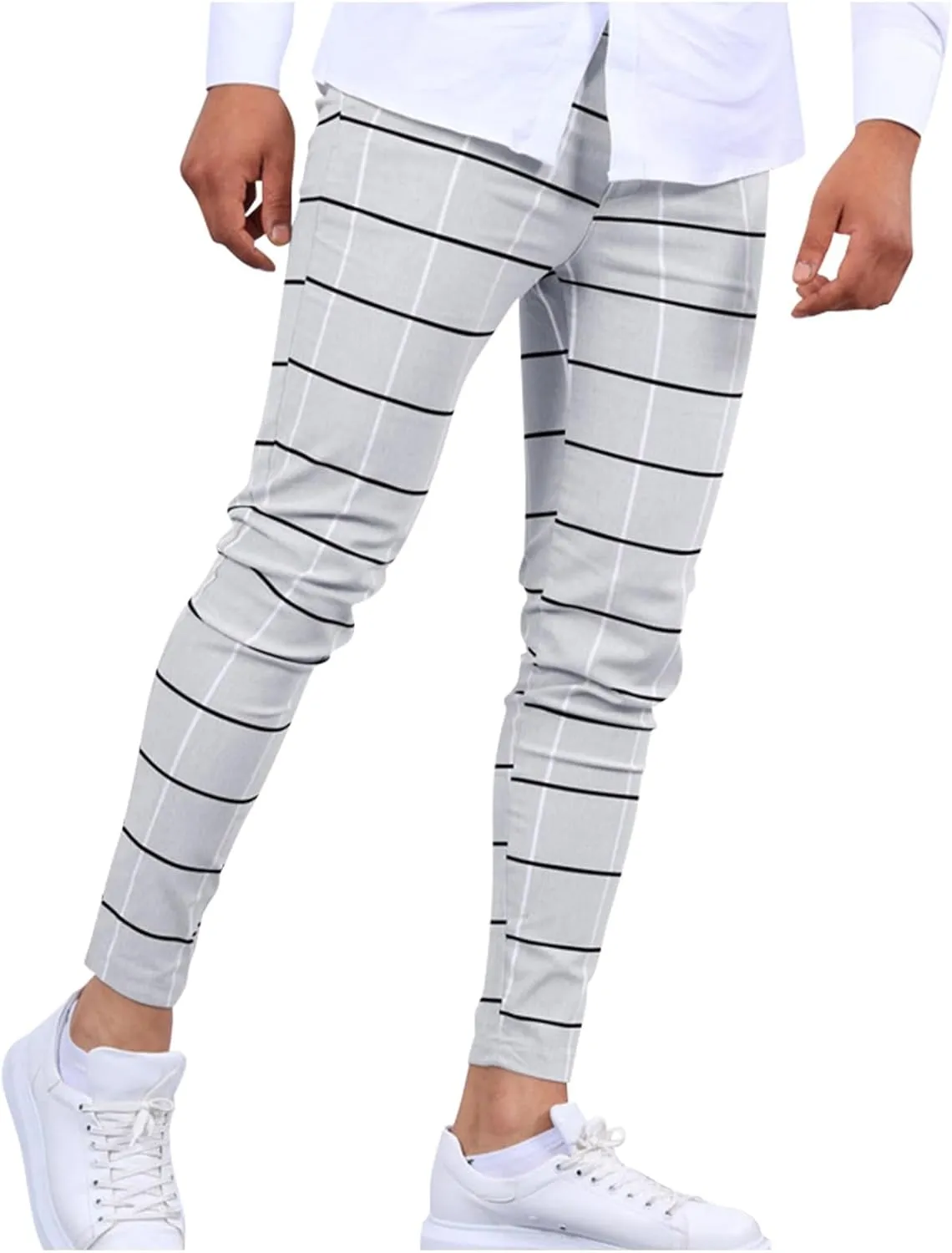 Ymosrh Men's Pants Slim Fit Dress Pants Fashion Skinny Stretch Casual Business Pants Golf, S-3XL