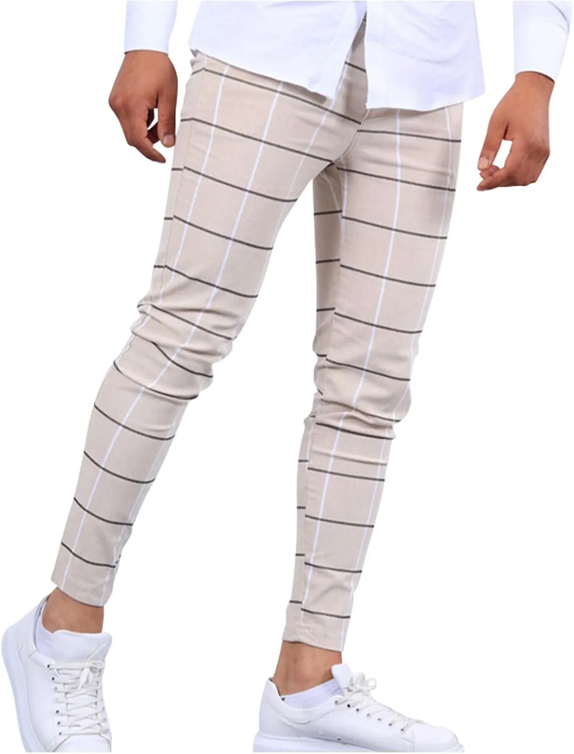Ymosrh Men's Pants Slim Fit Dress Pants Fashion Skinny Stretch Casual Business Pants Golf, S-3XL