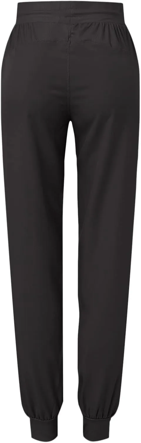 YOLAI Womens High Waist Ruched Sweatpants Running Yoga Fitness Trouser Quick Dry Drawstring Casual Pants (Black, S)