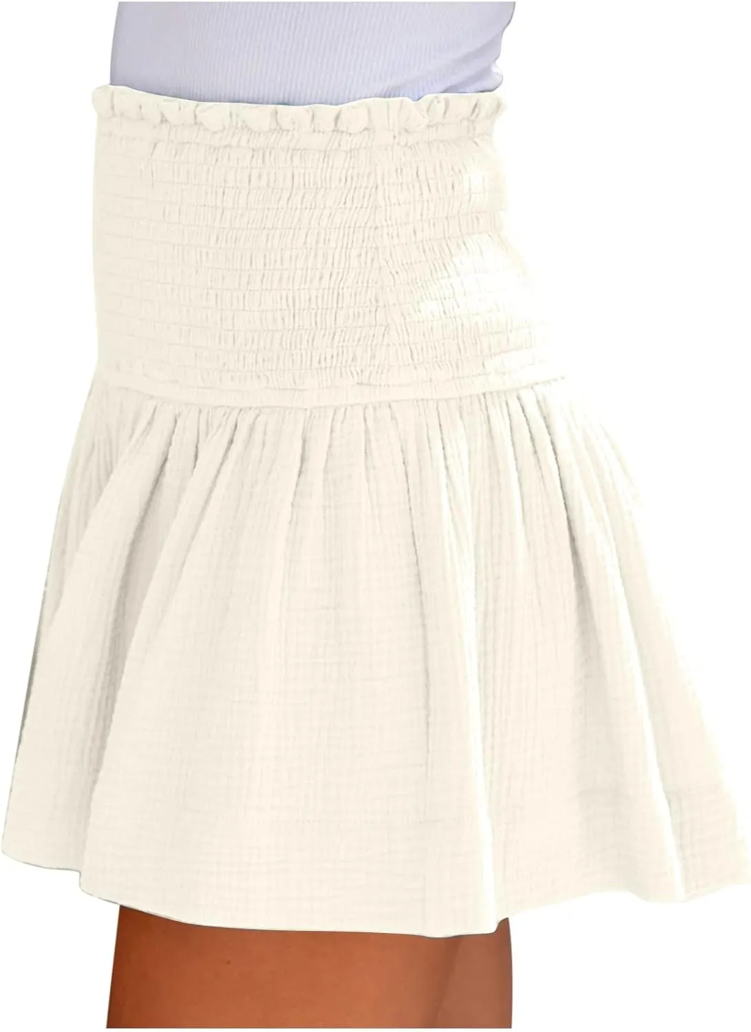 ZDRZK Loose Shorts Women Summer Casual Solid Elastic High Waisted Shorts Ruffle Hem 2024 Fashion Going Out Flowy Shorts