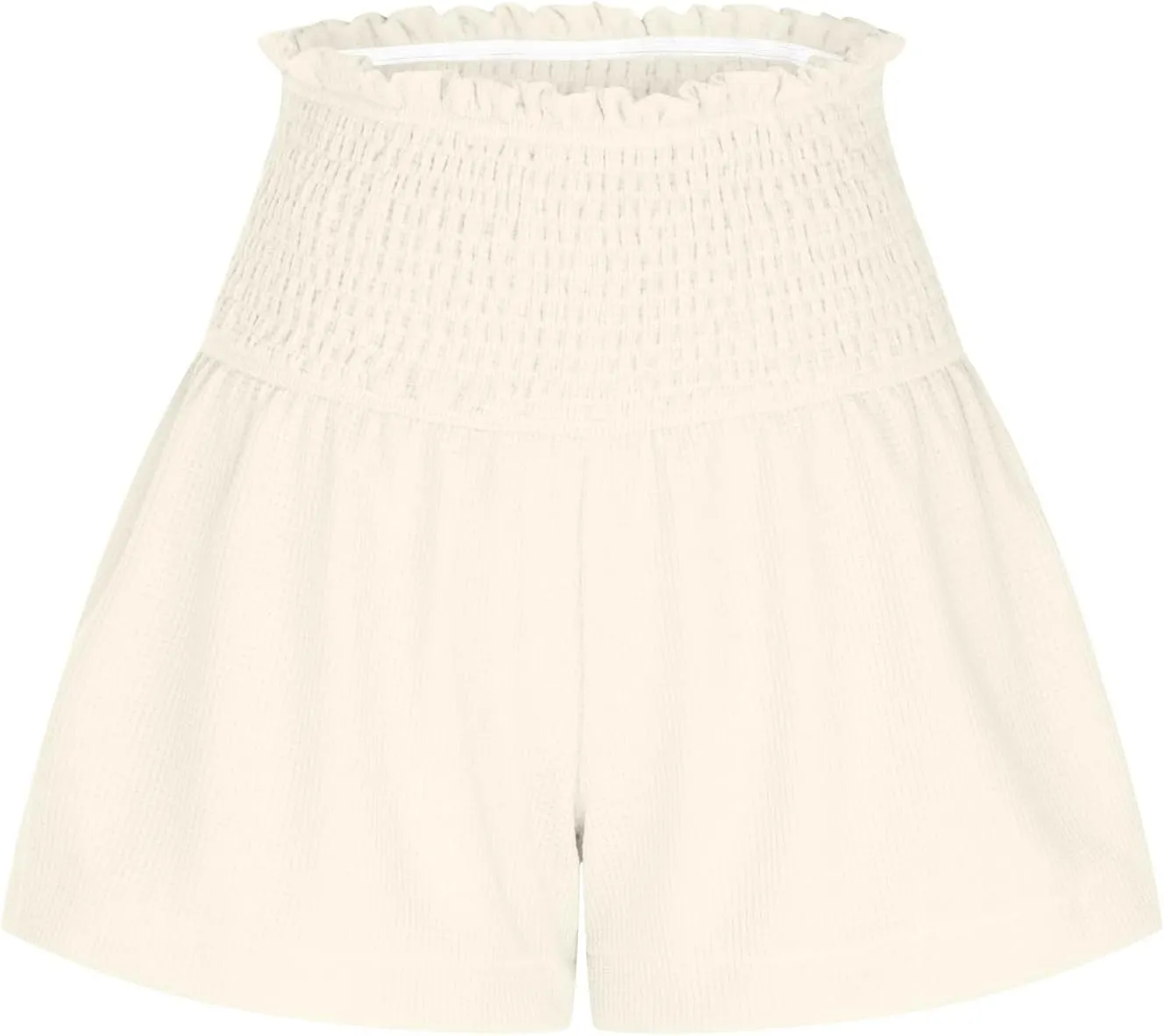 ZDRZK Loose Shorts Women Summer Casual Solid Elastic High Waisted Shorts Ruffle Hem 2024 Fashion Going Out Flowy Shorts