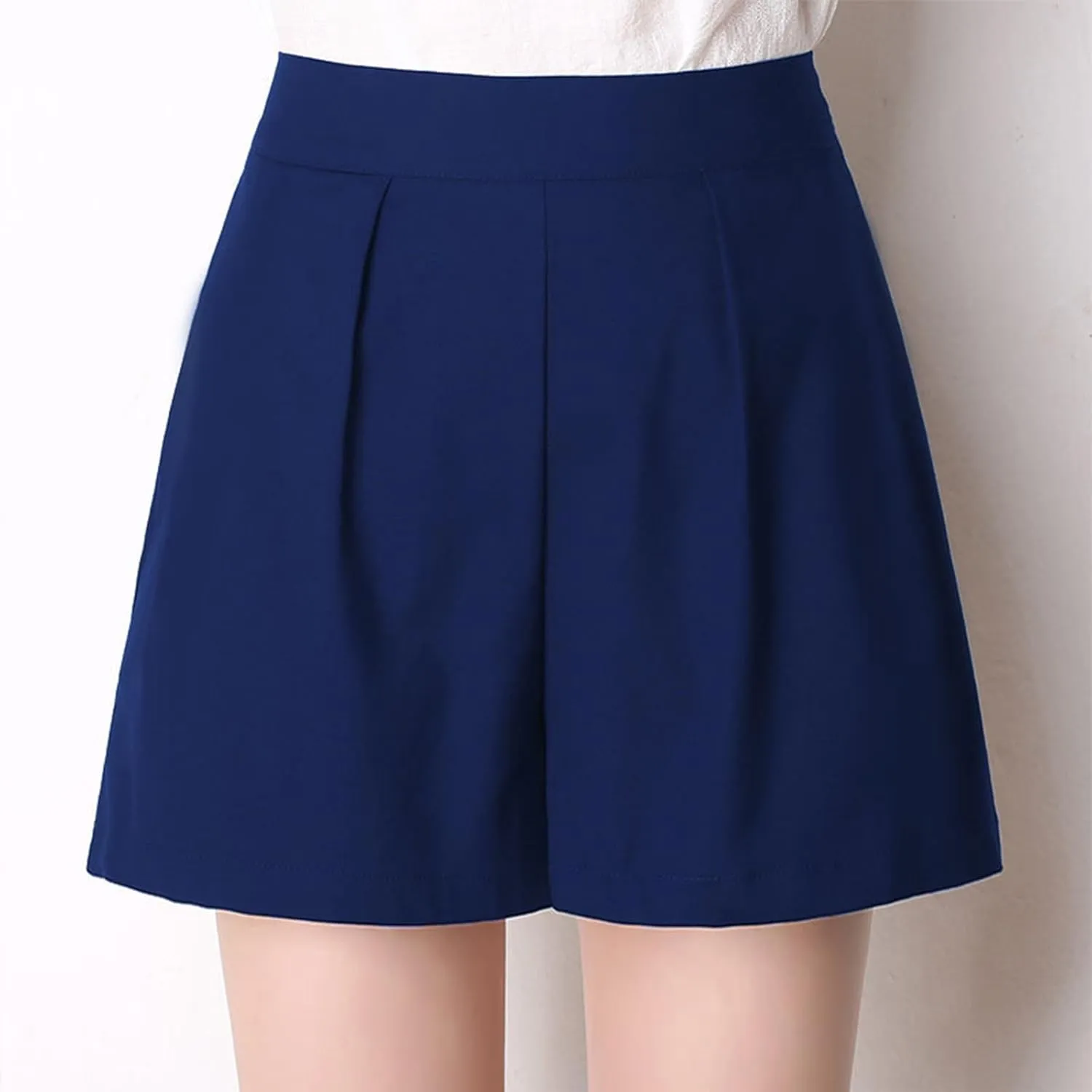 ZDRZK Shorts for Women High Waisted Pleated Business Casual Bermuda Shorts Plus Size Loose Fit Trouser Shorts with Pockets