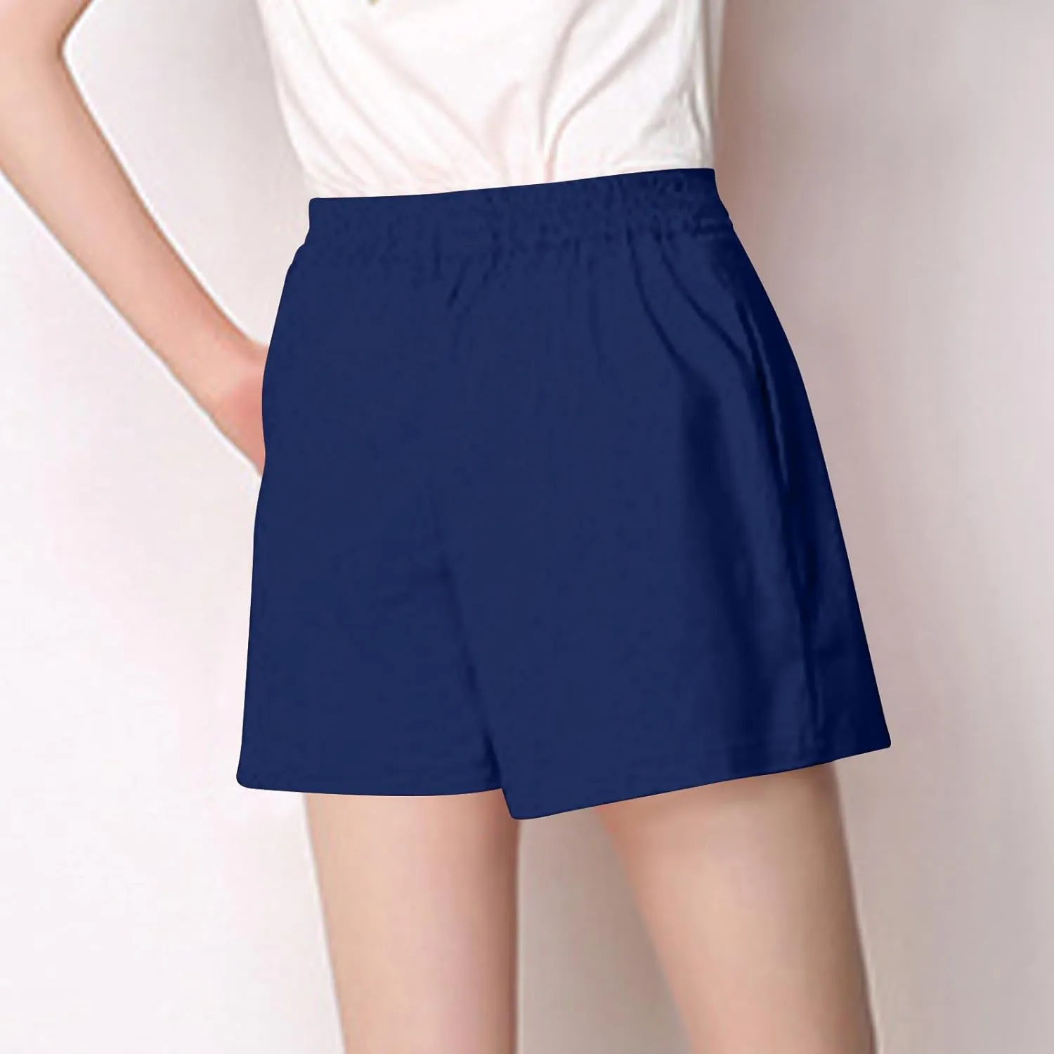 ZDRZK Shorts for Women High Waisted Pleated Business Casual Bermuda Shorts Plus Size Loose Fit Trouser Shorts with Pockets