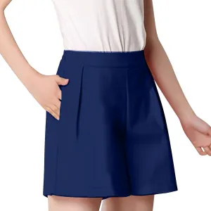 ZDRZK Shorts for Women High Waisted Pleated Business Casual Bermuda Shorts Plus Size Loose Fit Trouser Shorts with Pockets