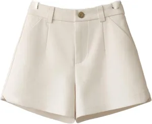 ZDRZK Trouser Shorts for Women High Waist Slim Wide Leg A-Line Business Shorts Elagant Outerwear Suit Casual Shorts Pants