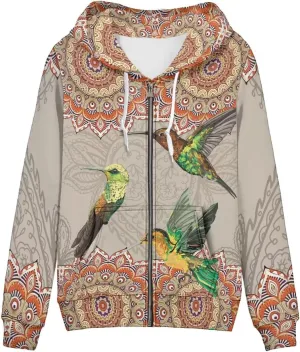 Zip Up Hoodie for Women Lightweight Fall Jacket Streetwear Oversized Hooded Sweatshirts for Teen Girls
