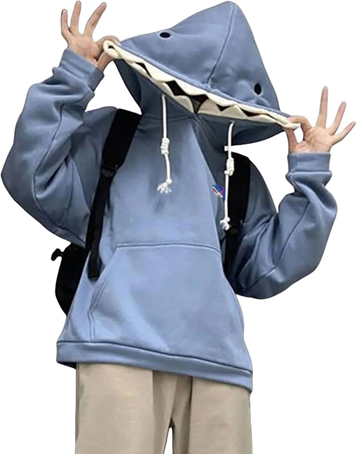ZWRXW Women's Shark Hoodies Causal Long Sleeve Hooded Sweatshirts Trendy Fall Cute Pullover Outfits Tops with Kangaroo Pocket