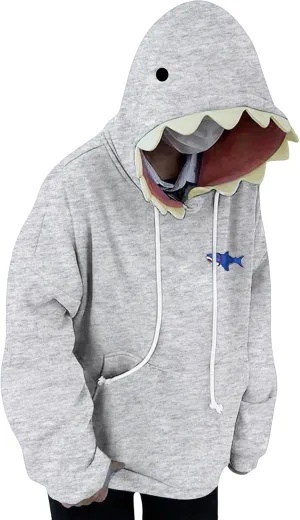 ZWRXW Women's Shark Hoodies Causal Long Sleeve Hooded Sweatshirts Trendy Fall Cute Pullover Outfits Tops with Kangaroo Pocket