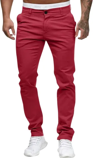 ZYXTIM Mens Work Chino Pants Slim Fit Tapered Cotton Fashion Business Casual Trousers Stertch Durable Ripstop Athletic Pants